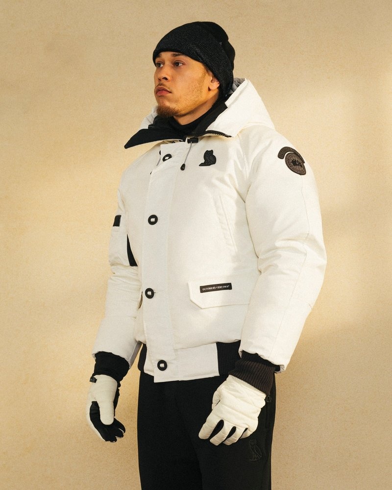 capispalla ovo canada goose chilliwack bomber bianco di october