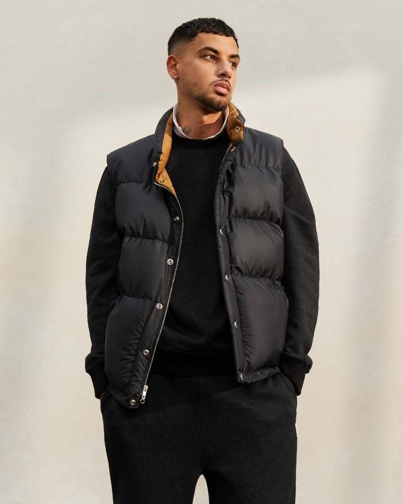 capispalla ovo crescent down works il gilet italiano nero di october