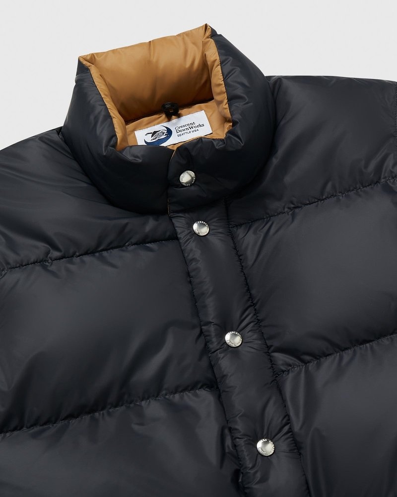 capispalla ovo crescent down works il gilet italiano nero di october