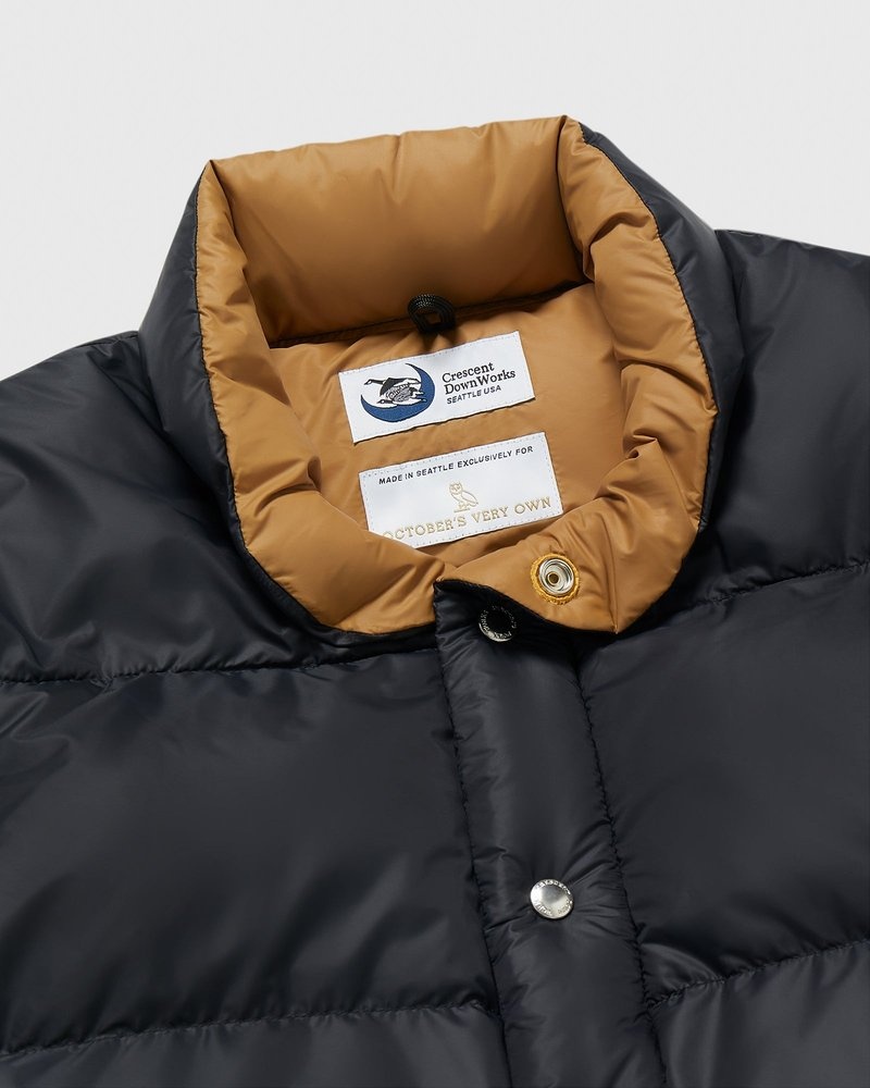 capispalla ovo crescent down works il gilet italiano nero di october
