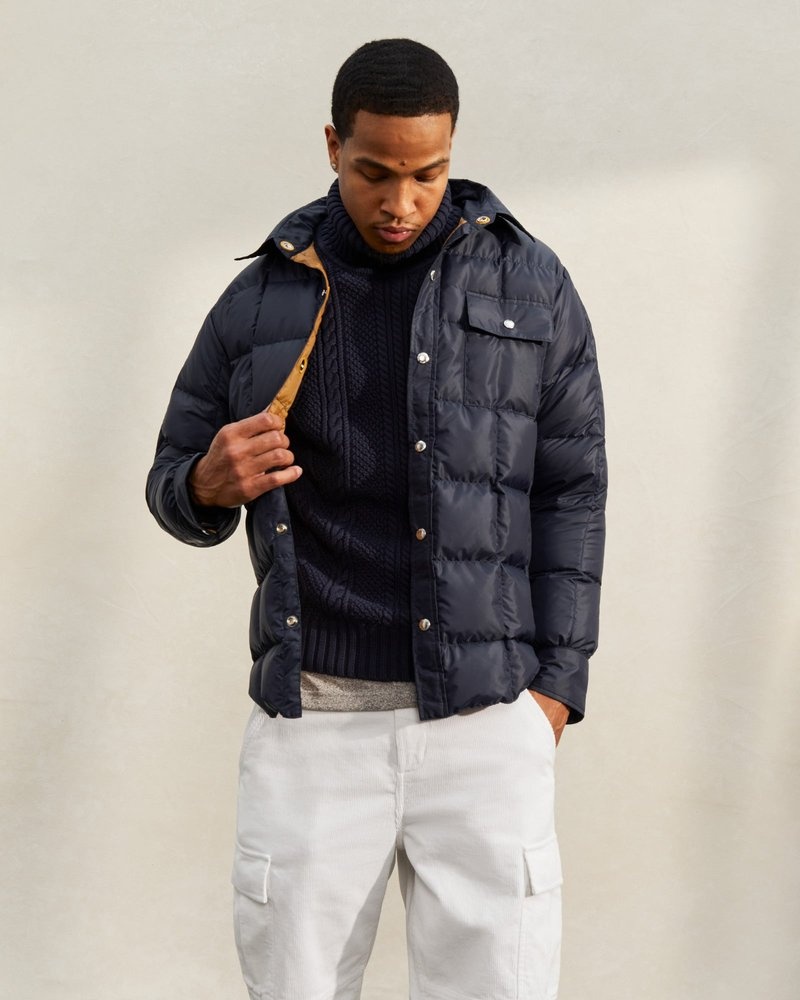 capispalla octobers very own ovo crescent down works down shirt blu navy