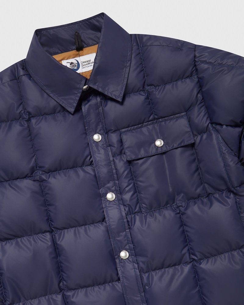 capispalla octobers very own ovo crescent down works down shirt blu navy