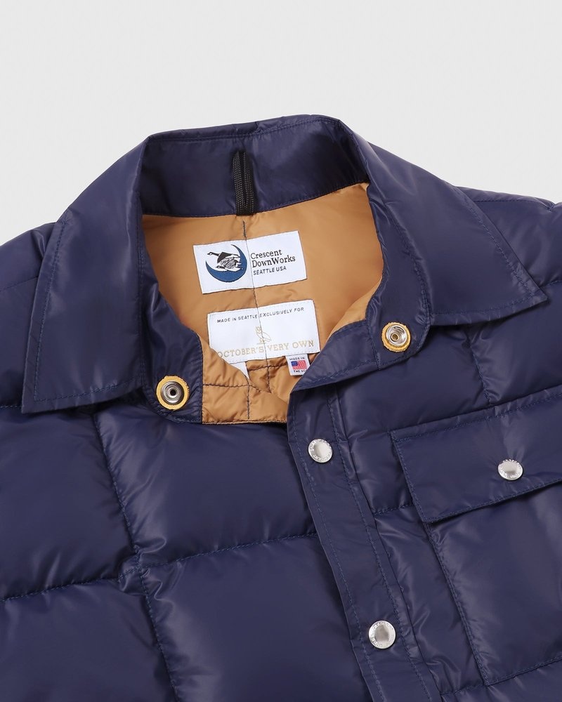 capispalla octobers very own ovo crescent down works down shirt blu navy