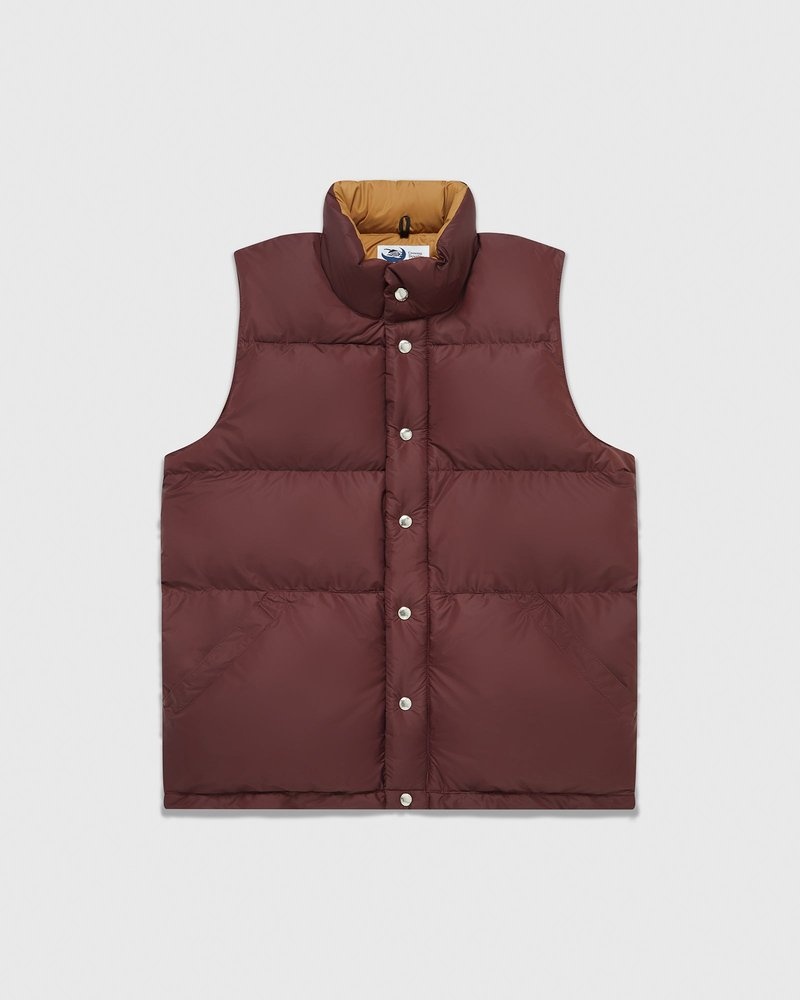 capispalla il gilet italiano ovo crescent down works di ottobre colore vino