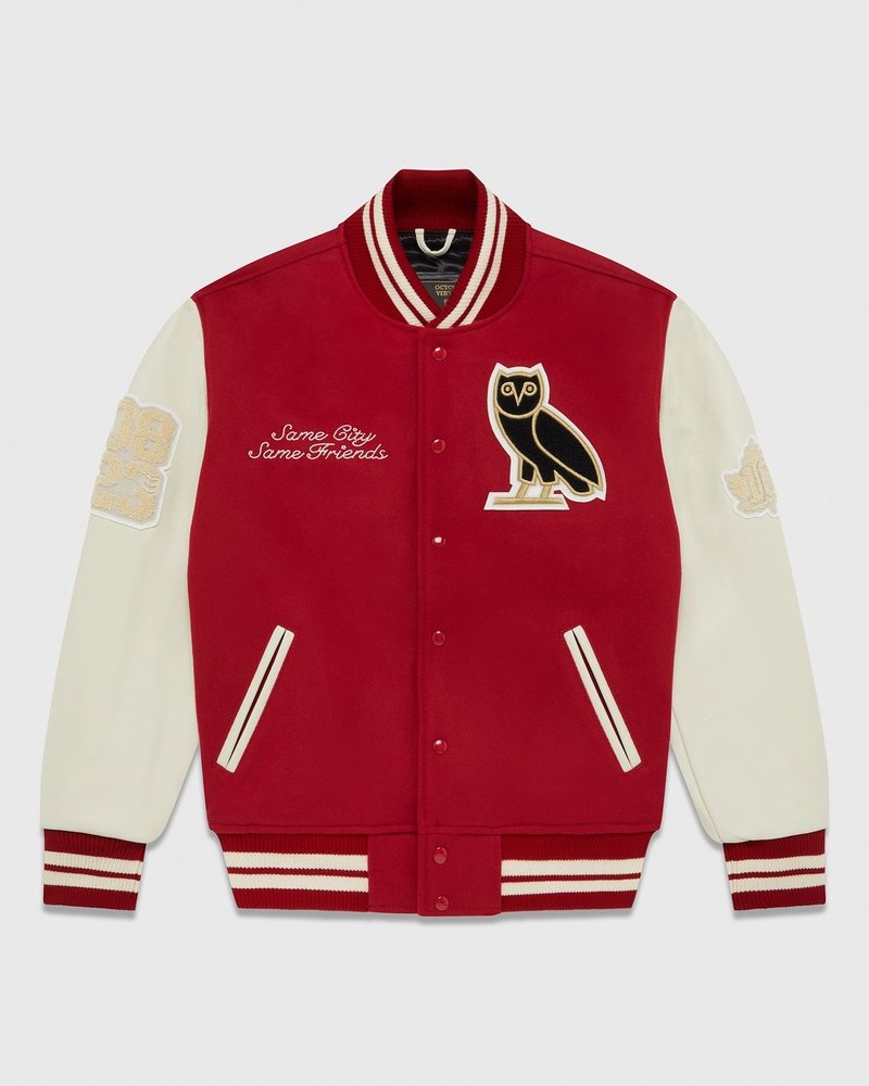 giacca da college ovo very own di october colore rossocrema