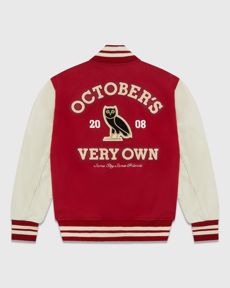 giacca da college ovo very own di october colore rossocrema