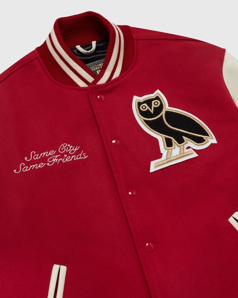 giacca da college ovo very own di october colore rossocrema