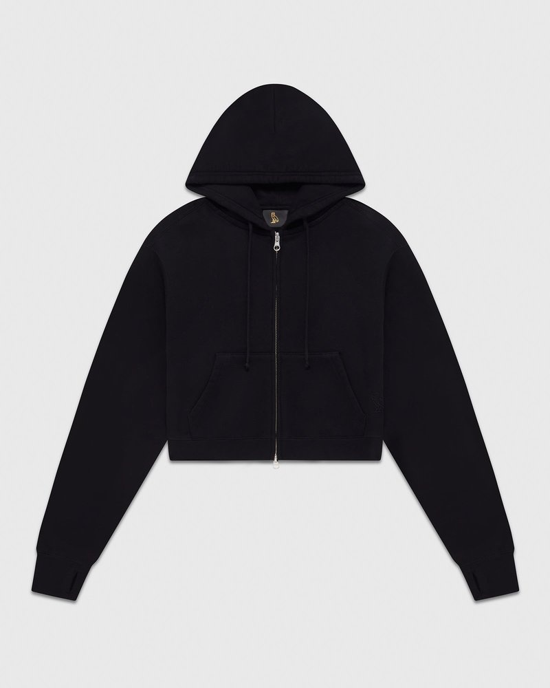 maglioni octobers very own ovo felpa con cappuccio e zip intera nera