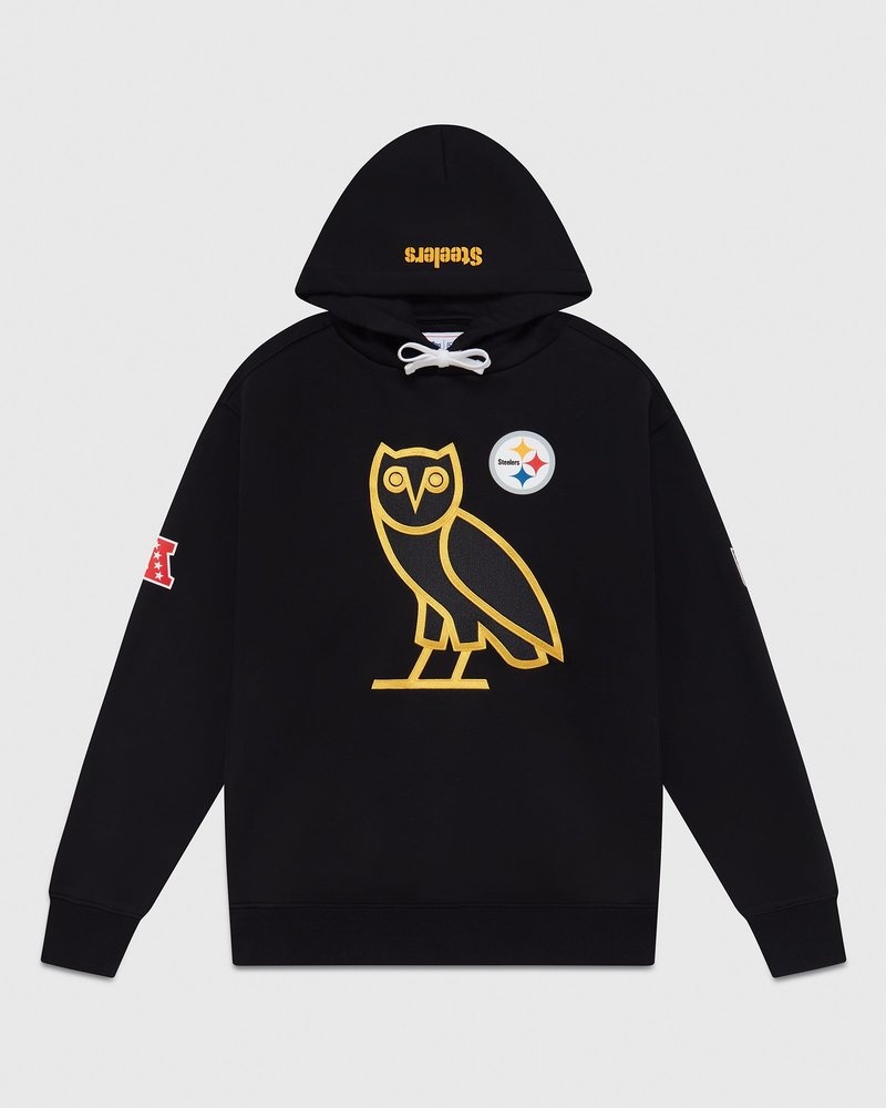 felpa con cappuccio ovo nfl pittsburgh steelers og nera di octobers very own