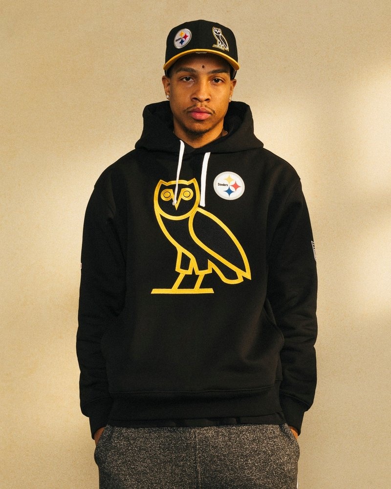 felpa con cappuccio ovo nfl pittsburgh steelers og nera di octobers very own