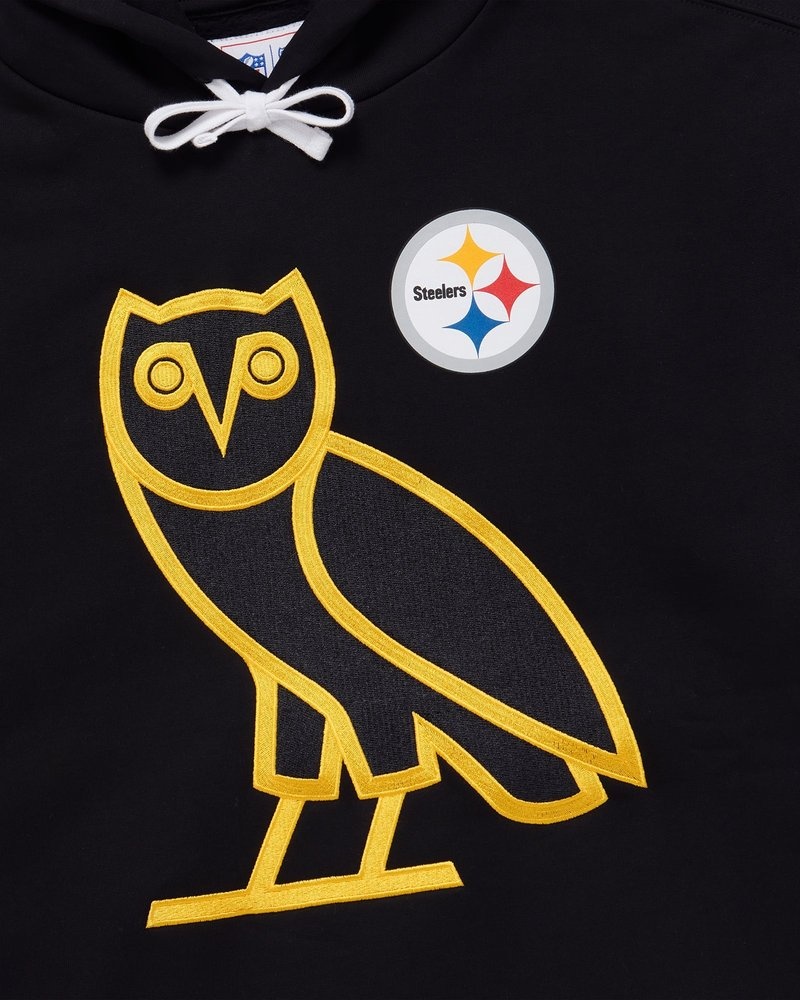 felpa con cappuccio ovo nfl pittsburgh steelers og nera di octobers very own