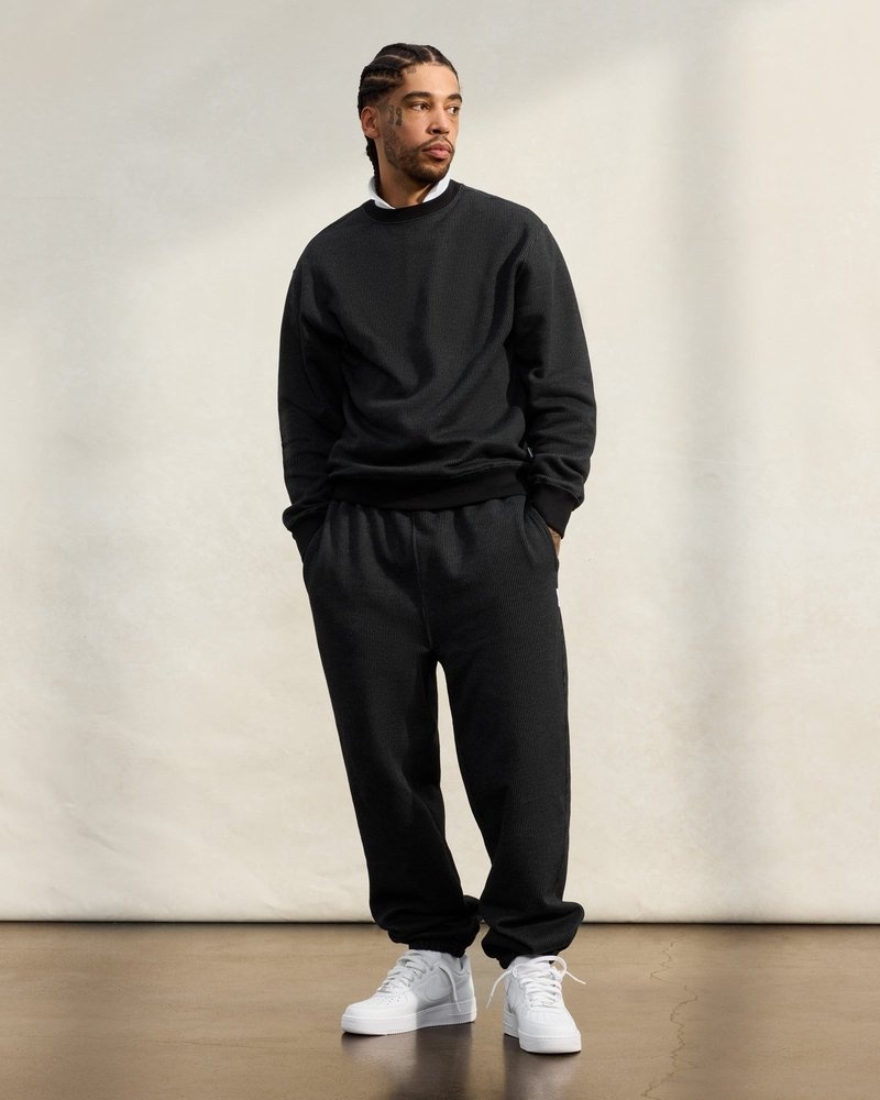 maglioni octobers very own ovo seersucker fleece crewneck neroantracite