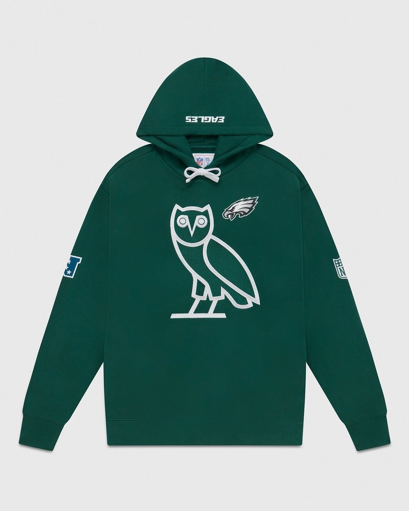 maglioni ovo nfl philadelphia eagles og hoodie green di october