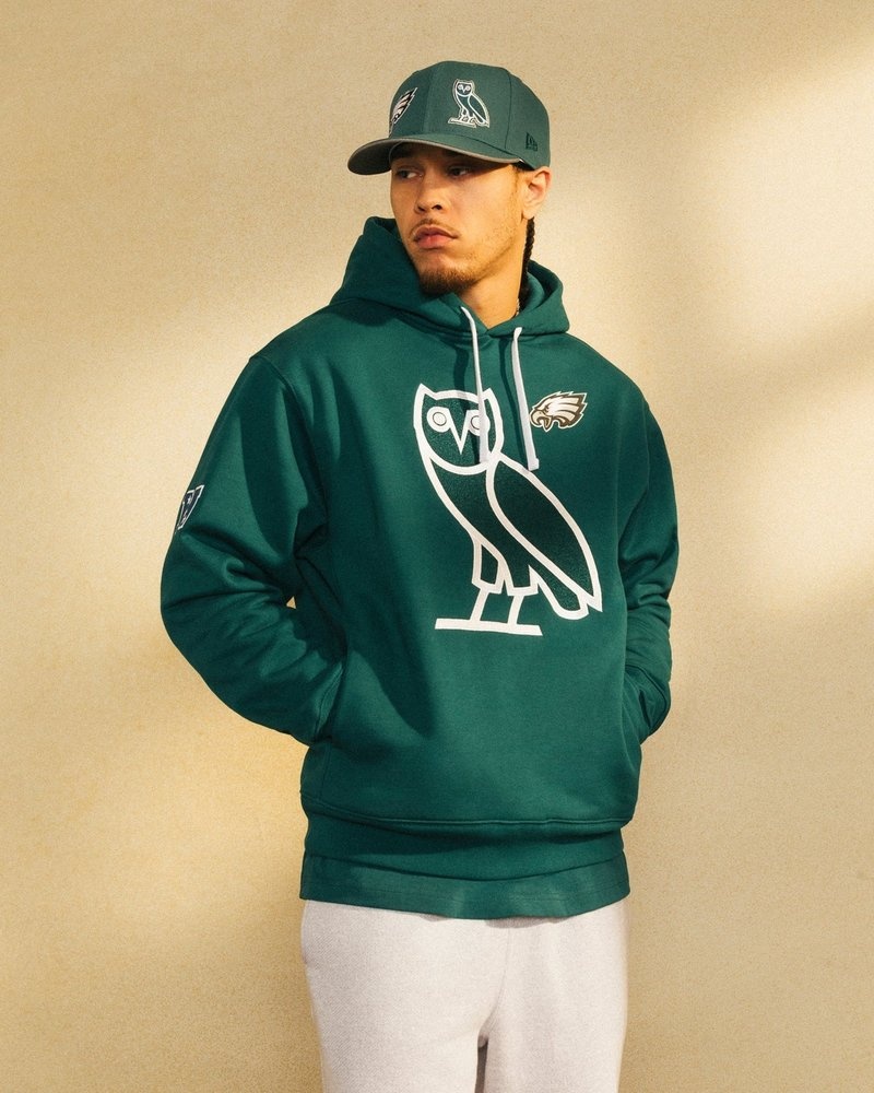maglioni ovo nfl philadelphia eagles og hoodie green di october