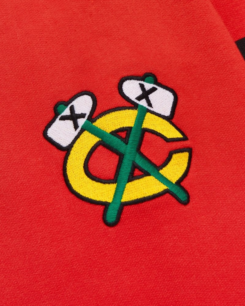 felpa con cappuccio rossa ovo chicago blackhawks di ottobre