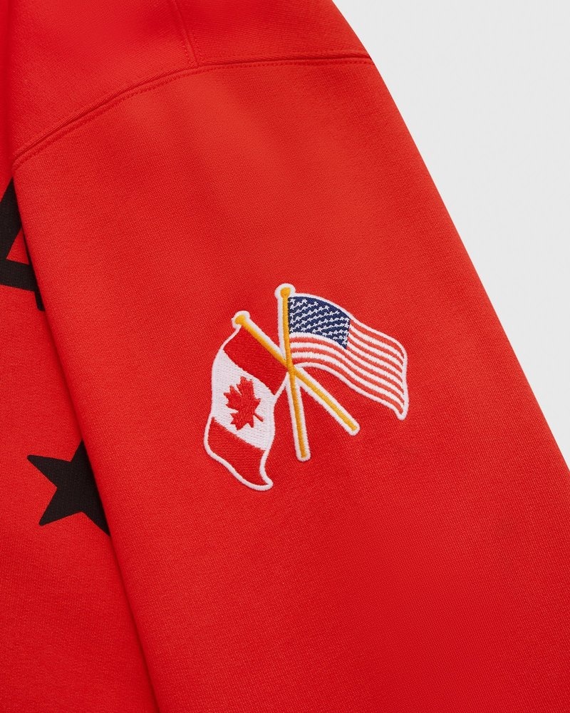 felpa con cappuccio rossa ovo chicago blackhawks di ottobre