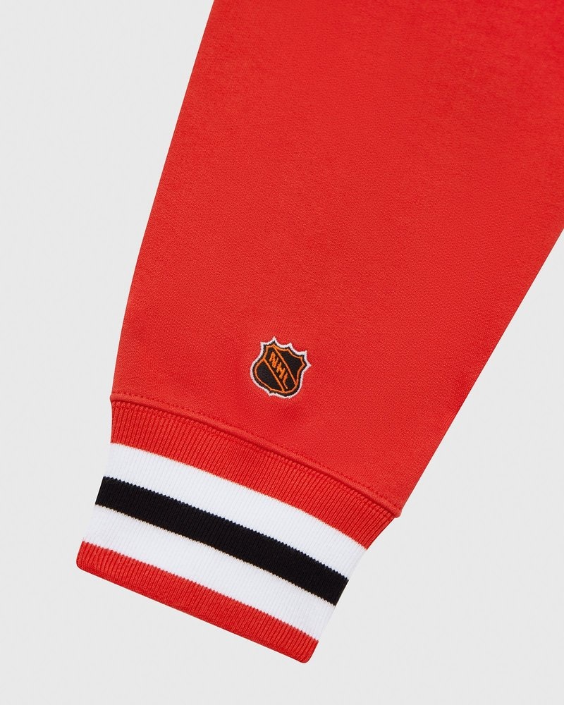 felpa con cappuccio rossa ovo chicago blackhawks di ottobre
