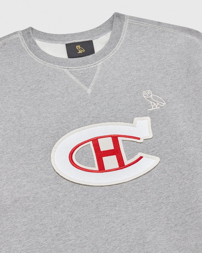 maglioni girocollo ovo montreal canadiens di ottobre grigi