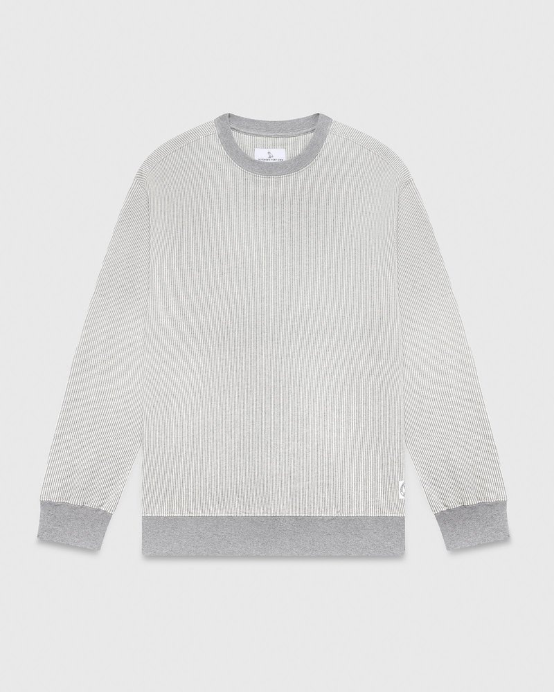 maglioni octobers very own ovo seersucker fleece crewneck grigiocrema