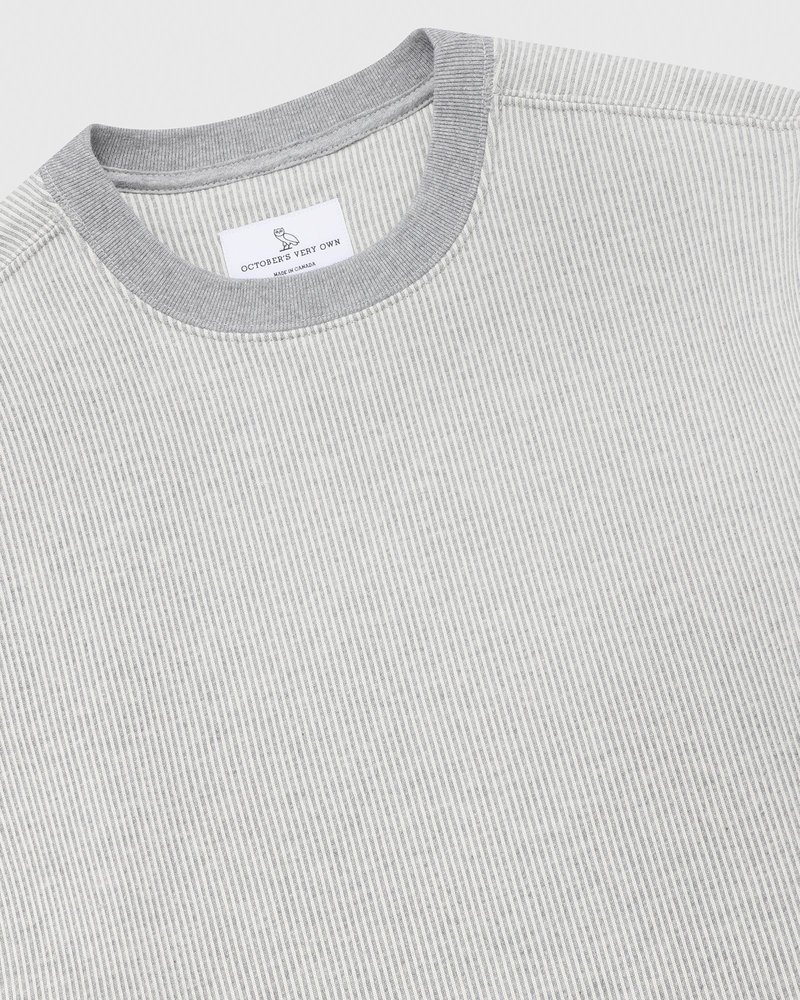 maglioni octobers very own ovo seersucker fleece crewneck grigiocrema