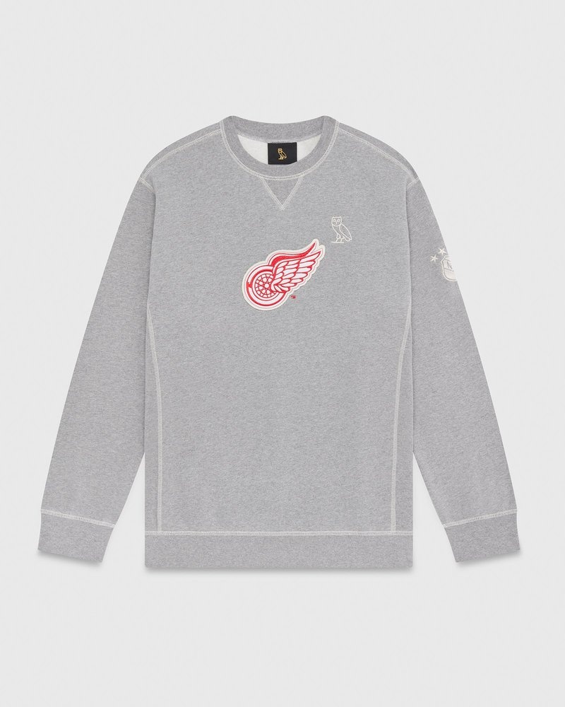 maglioni girocollo ovo detroit red wings di ottobre grigi