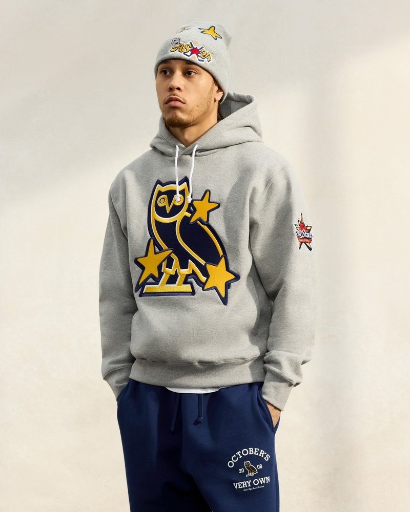 felpa con cappuccio grigia ovo nhl all star di octobers very own