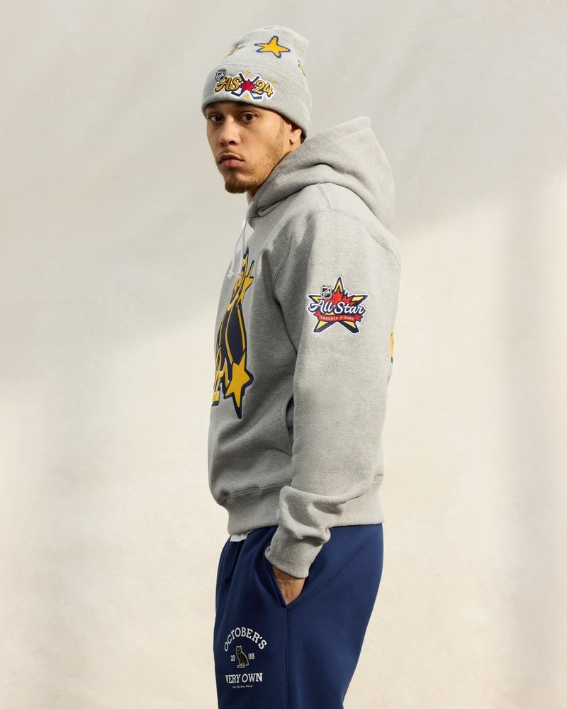 felpa con cappuccio grigia ovo nhl all star di octobers very own