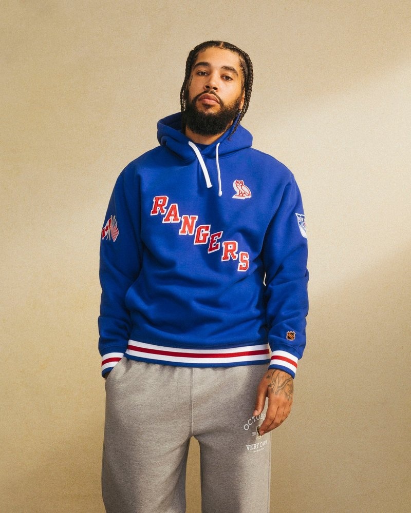 maglioni ovo new york rangers hoodie blue di october