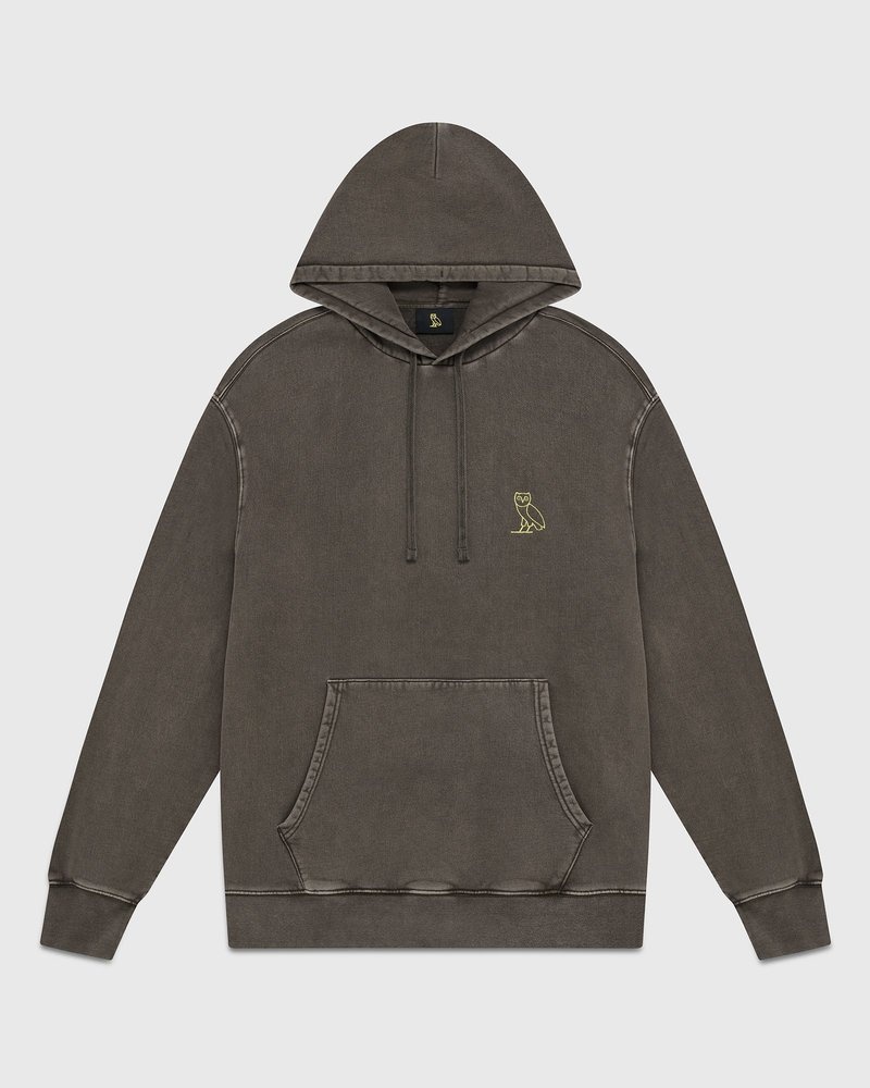 maglioni octobers very own ovo muskoka garment dyed hoodie marrone