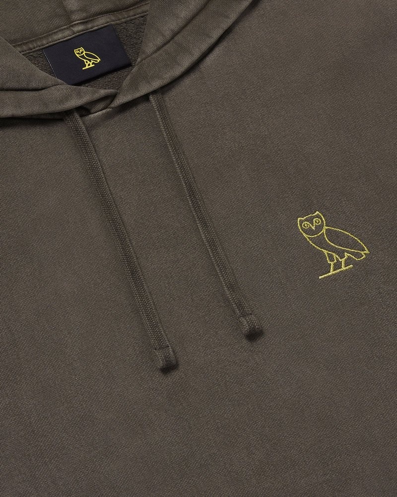 maglioni octobers very own ovo muskoka garment dyed hoodie marrone