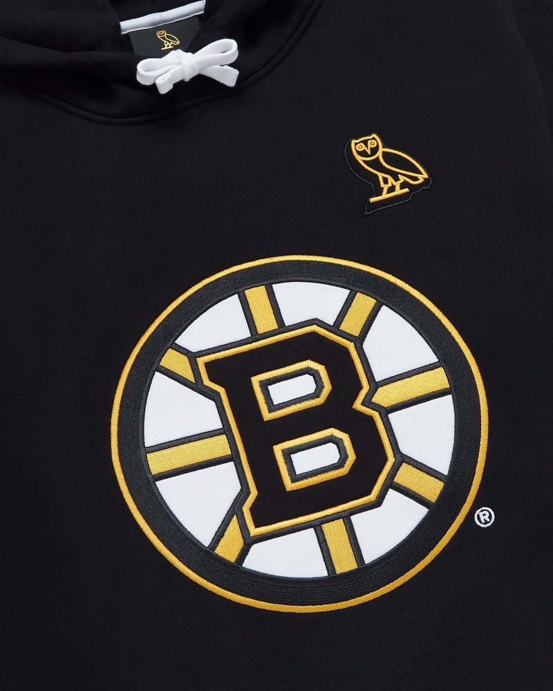 felpa con cappuccio nera ovo boston bruins di october