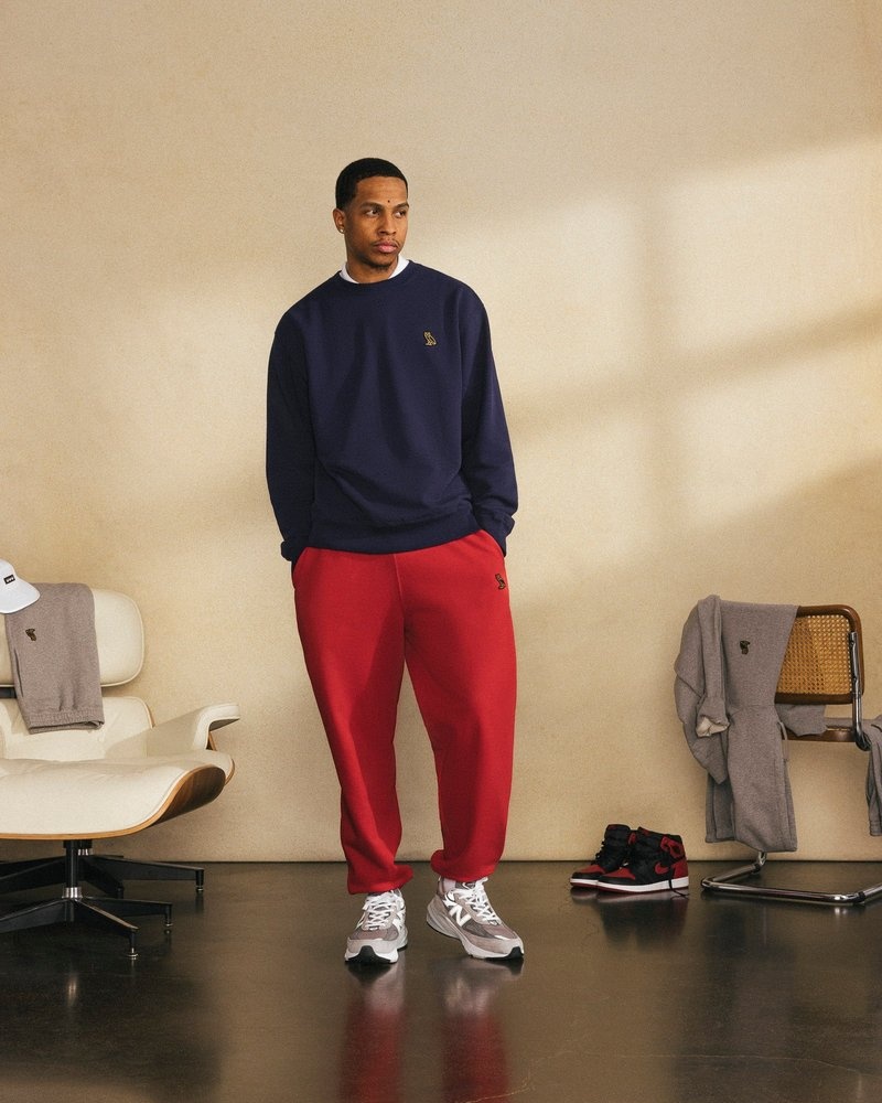 maglioni octobers very own ovo classic crewneck blu navy