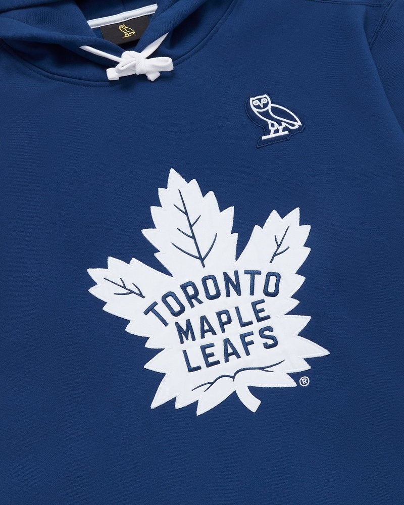 felpa con cappuccio blu ovo toronto maple leafs di ottobre