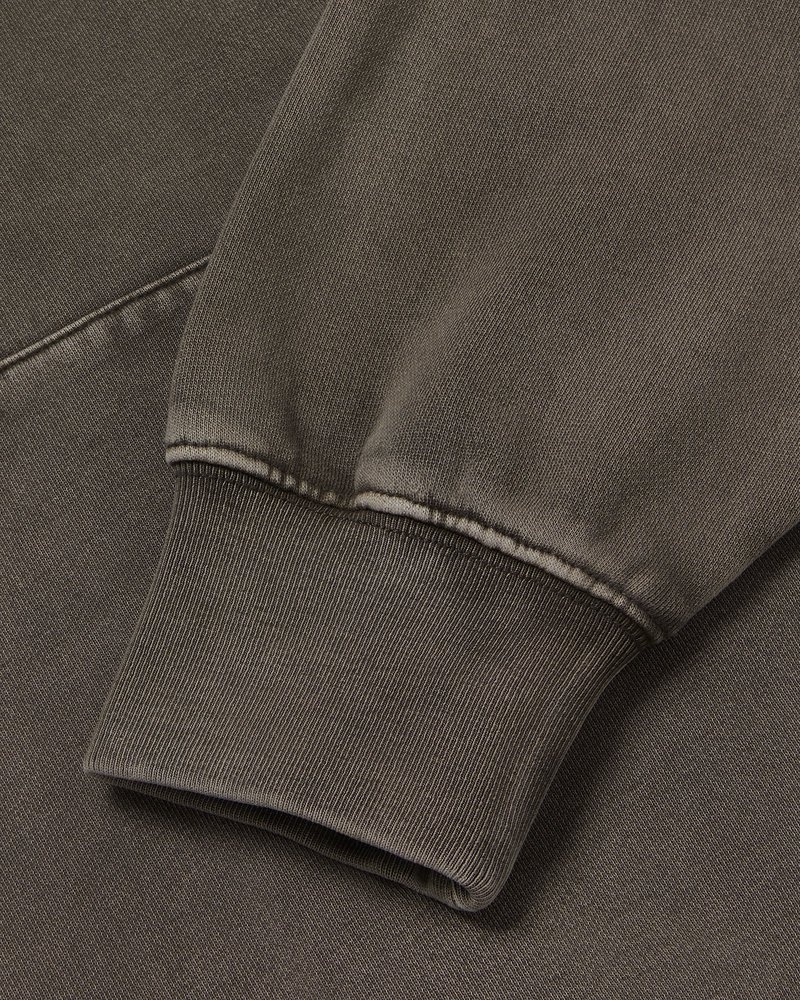 maglioni octobers very own ovo muskoka garment dyed felpa con cappuccio e zip intera marrone