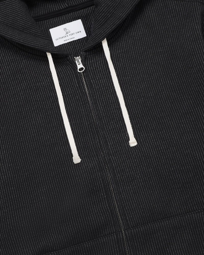 maglioni felpa con cappuccio e zip intera in pile seersucker ovo di octobers very own neracarbone