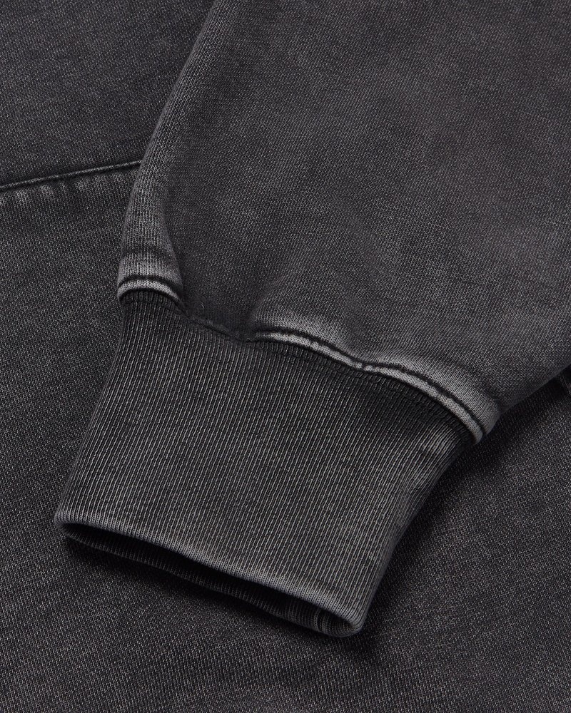 felpa con cappuccio e zip intera nera ovo muskoka garment dyed di octobers very own
