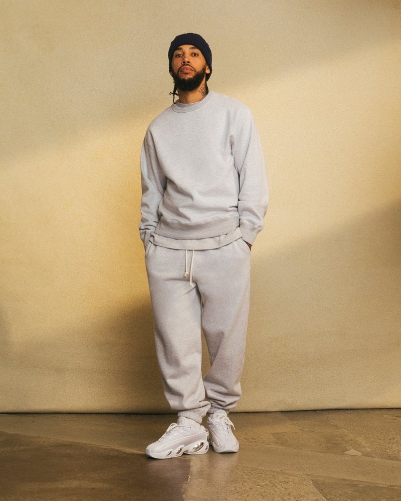 pantaloni della tuta ovo speckle fleece relaxed fit di octobers very own color avena