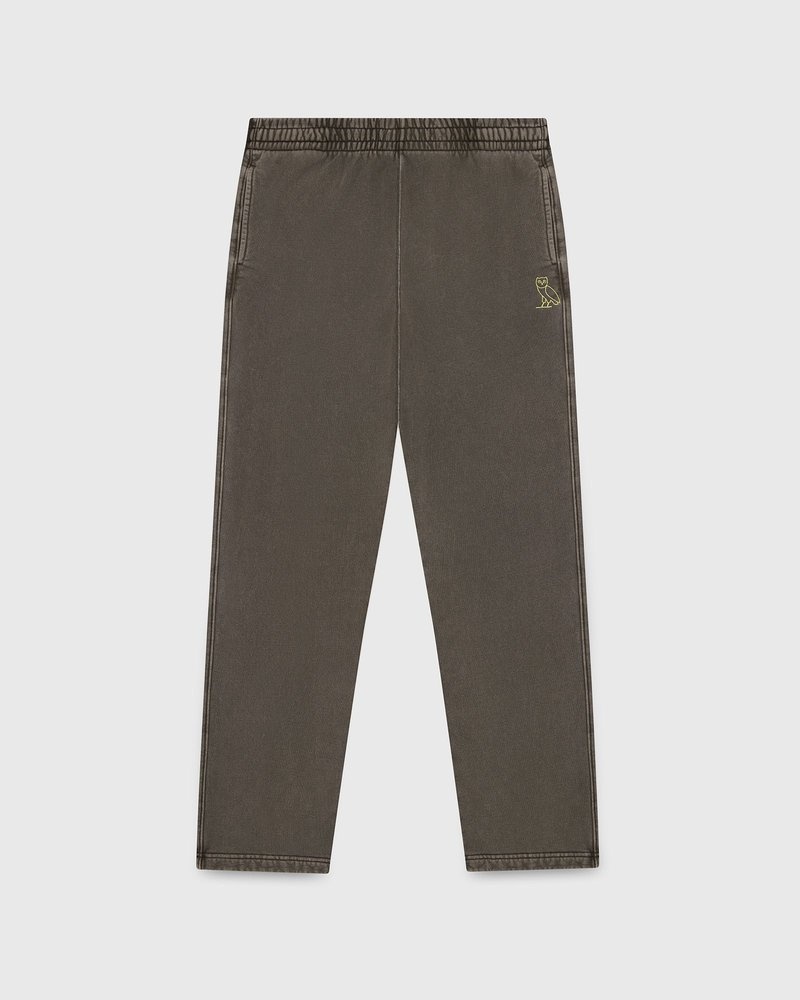 pantaloni della tuta ovo muskoka garment dyed open hem di octobers very own marroni