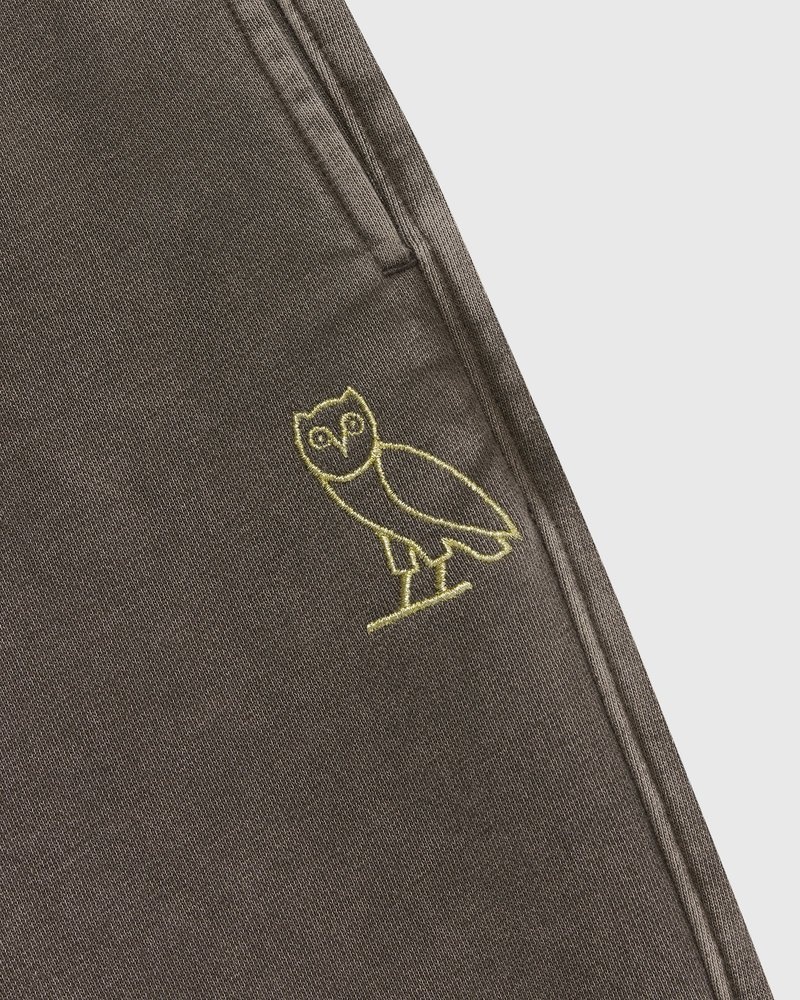 pantaloni della tuta ovo muskoka garment dyed open hem di octobers very own marroni