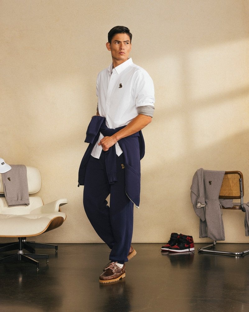 pantaloni della tuta ovo classic relaxed fit di october blu navy