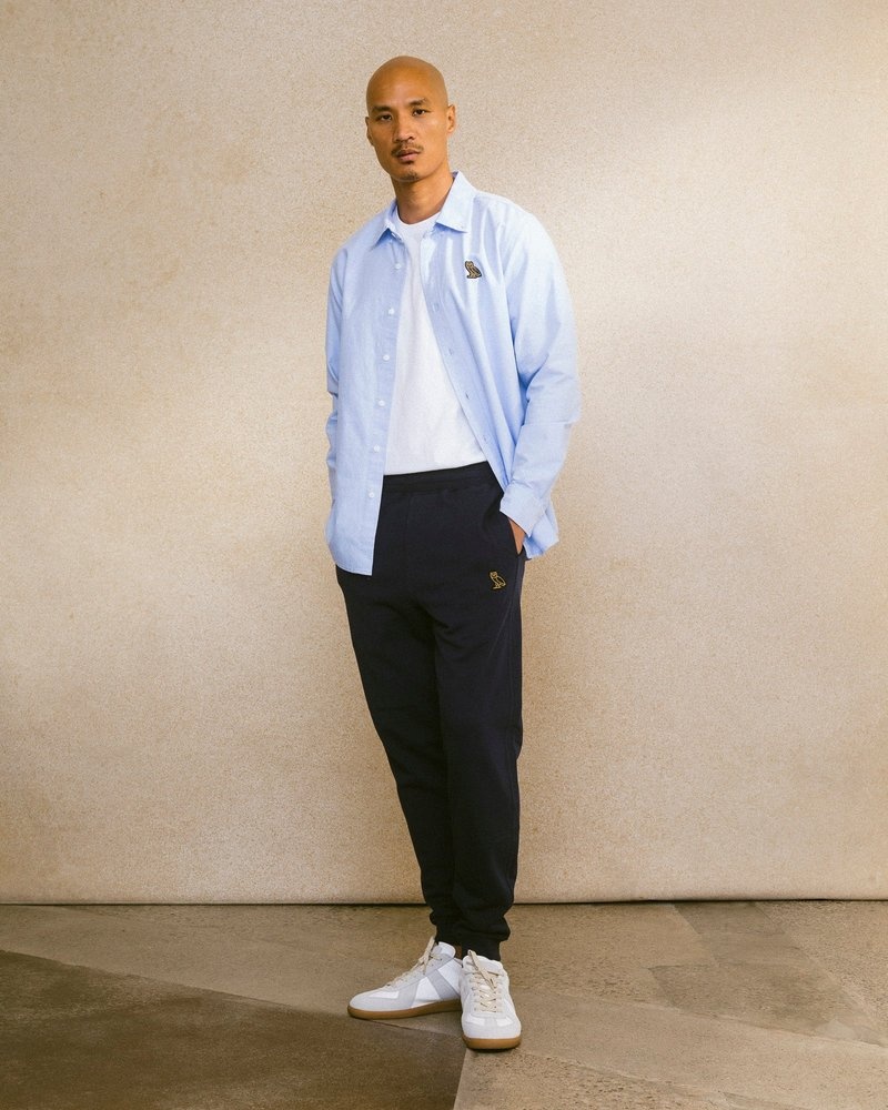 pantaloni della tuta slim fit classici ovo di october blu navy