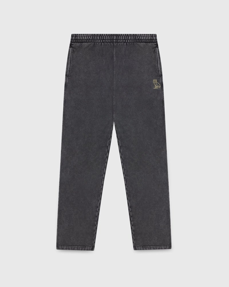 pantaloni da tuta con orlo aperto tinti in capo ovo muskoka di october neri