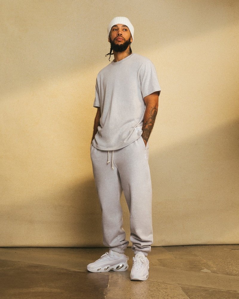 pantaloni della tuta ovo speckle fleece relaxed fit di octobers very own grigi