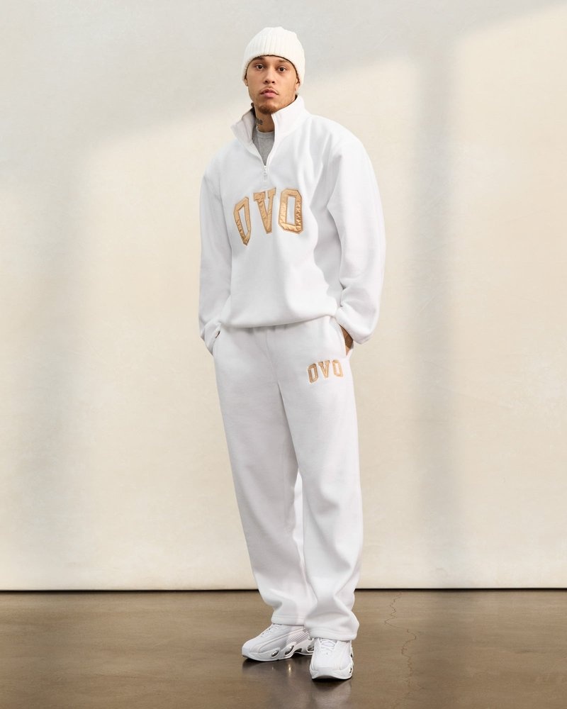 pantaloni della tuta con orlo aperto e logo ovo arch di october bianchi