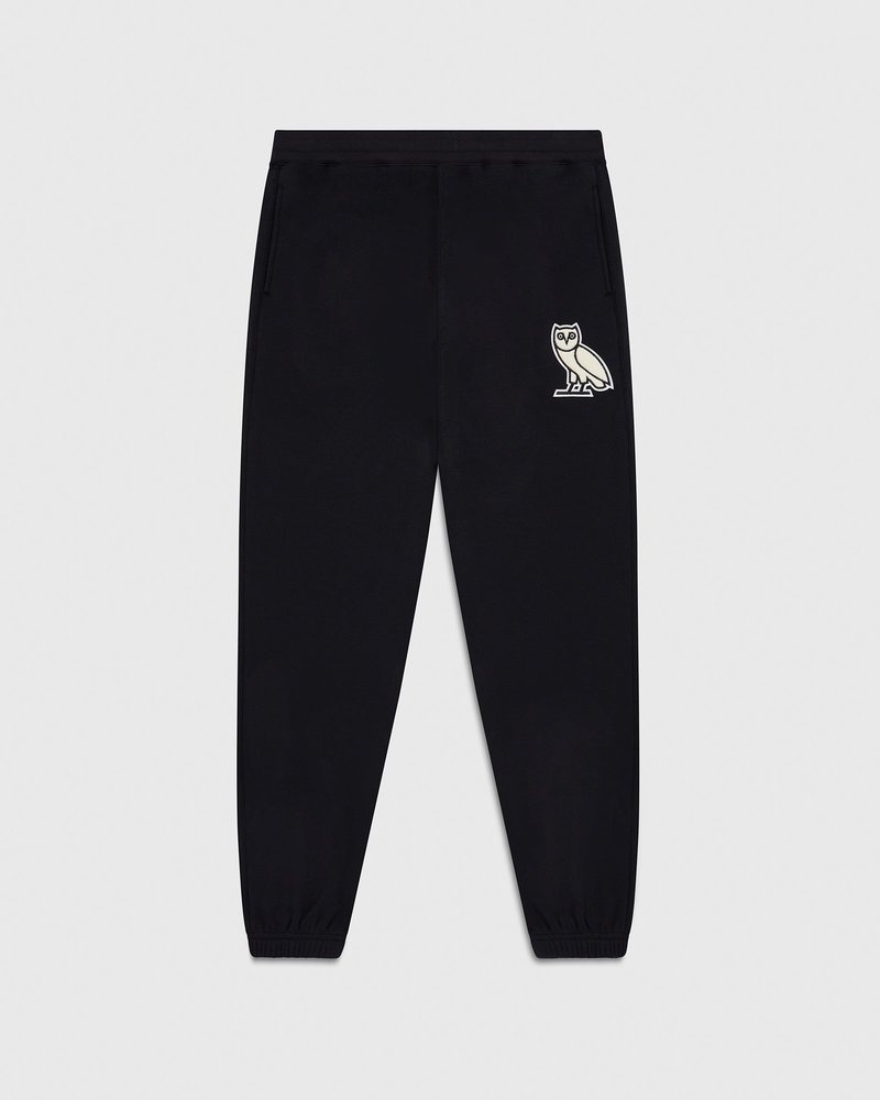 pantaloni della tuta in peluche ovo mini og di october neri