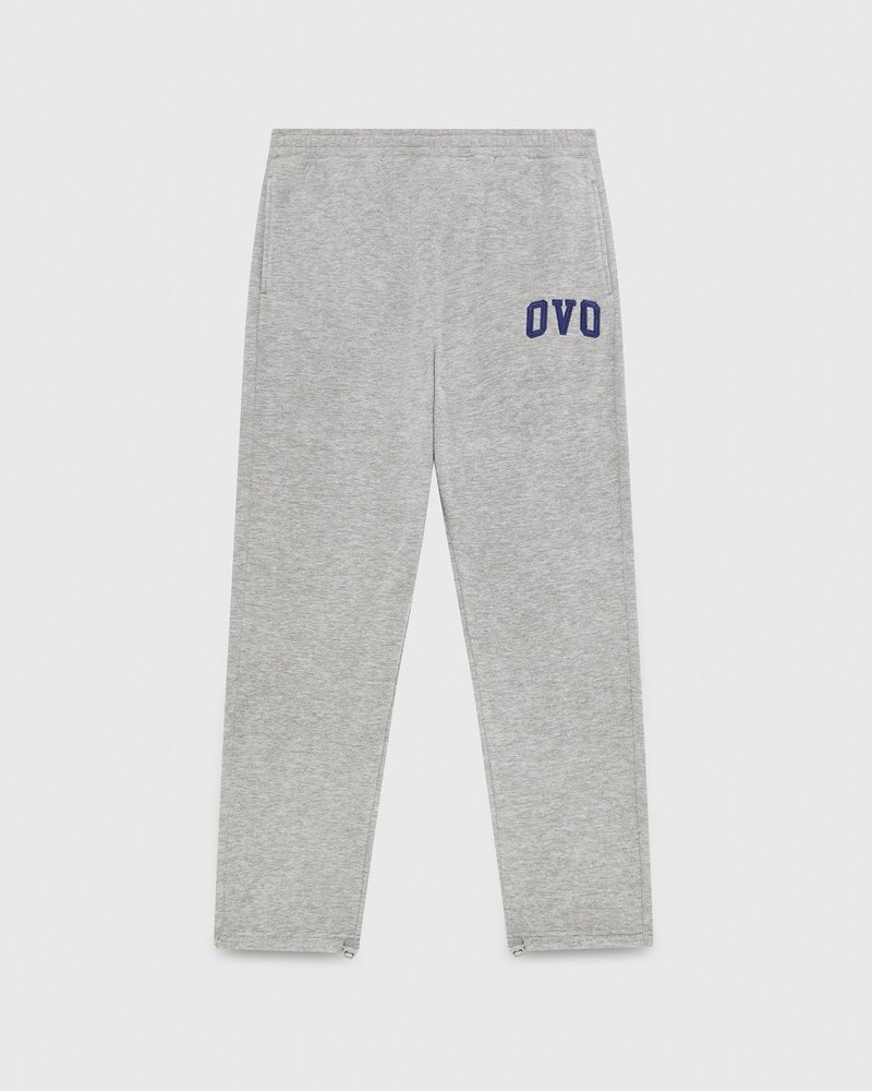 pantaloni della tuta con orlo aperto e logo ovo arch di october grigi