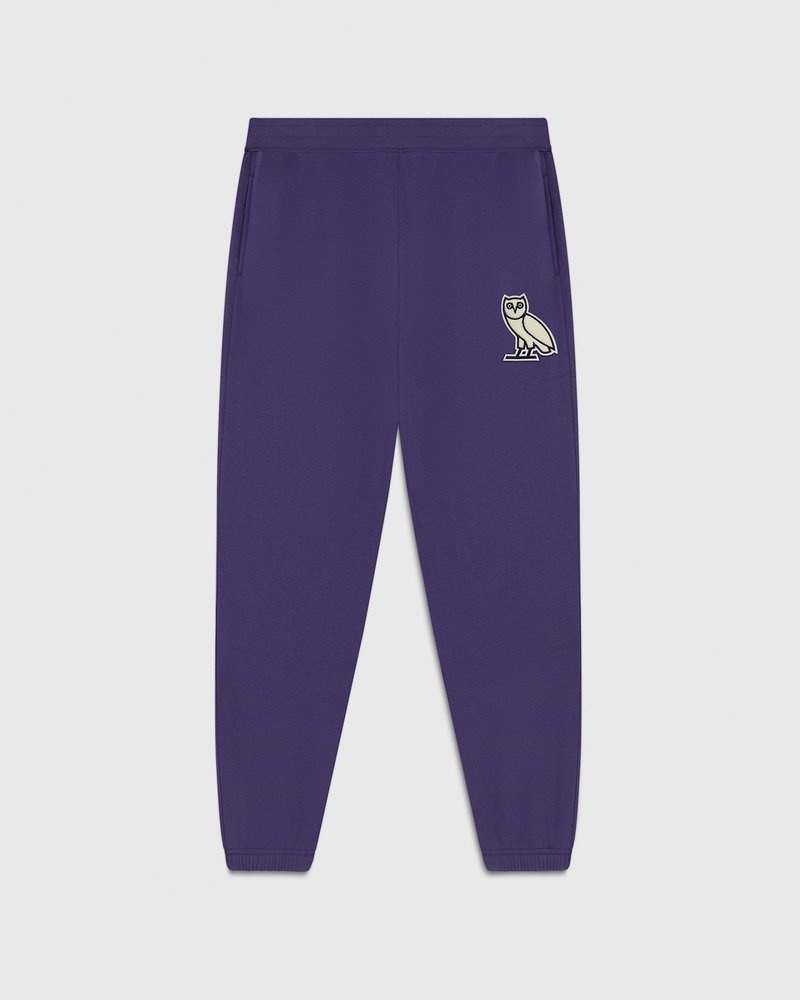 pantaloni viola della tuta in peluche ovo mini og di october