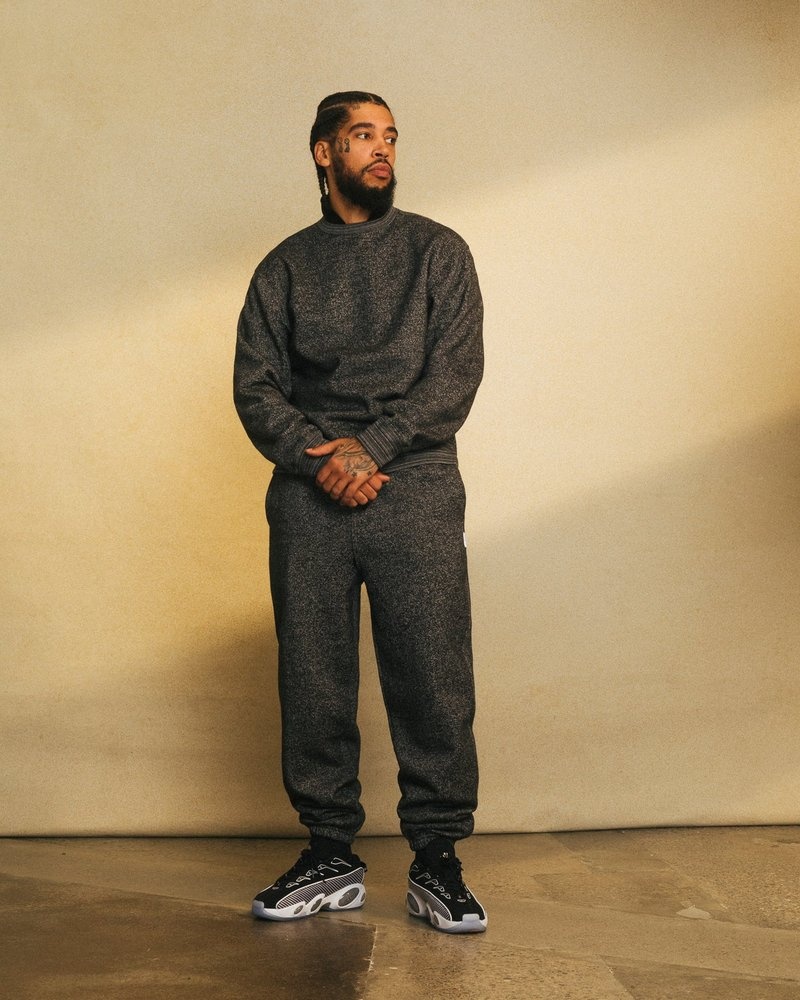 pantaloni della tuta ovo speckle fleece relaxed fit di octobers very own neri
