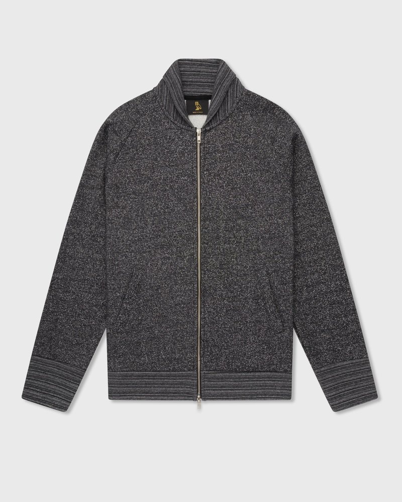 cardigan con zip intera in pile maculato ovo di tops octobers very own nero