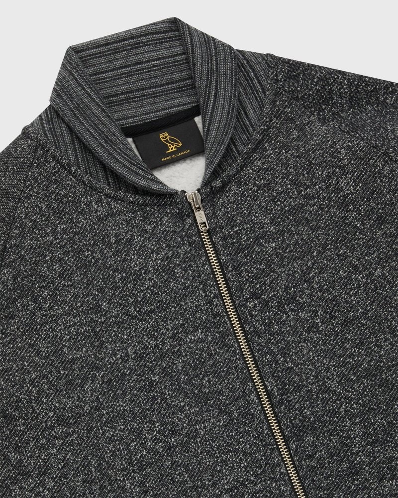 cardigan con zip intera in pile maculato ovo di tops octobers very own nero